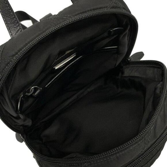 PRADA - Black Nylon Saffiano Leather Backpack - Picture 8 of 16